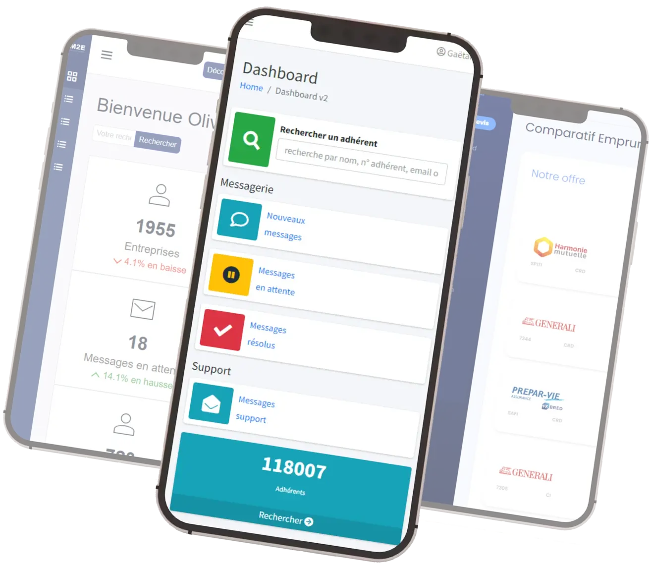 Illustration de différentes applications sur smartphone